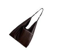 uikios Élégant sac à bandoulière surdimensionné en polyuréthane avec poignée renforcée à l'intérieur des aisselles, sac à main tendance pour femmes et filles, café