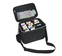 uikios Grand étui de transport pour marqueurs, 120 emplacements, sac de rangement avec bandoulière pour pinceaux, stylos, fournitures d'art