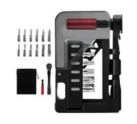 uikios Jeu de clés à cliquet bidirectionnelles 12 en 1 - Embouts en acier - Kit de réparation magnétique pour vélo portable