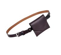 uikios Korean Styles Petit sac banane tendance pour femme en cuir PU avec design élégant et plusieurs compartiments, marron foncé, 10*9