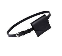 uikios Korean Styles Petit sac banane tendance pour femme en cuir PU avec design élégant et plusieurs compartiments, Noir , 10*9