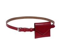 uikios Korean Styles Petit sac banane tendance pour femme en cuir PU avec design élégant et plusieurs compartiments, Rouge, 10*9