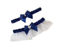 uikios Lot de 2 porte-jarretelles élégantes avec nœuds et perles en dentelle pour les réunions formelles, Tibet, taille unique