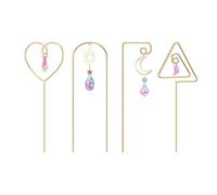 uikios Lot de 4 cadres d'escalade avec soleil lunes - Décoration à suspendre pour intérieur et extérieur