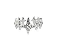 uikios Personnalisez les styles de bagues ouvertes en forme d'étoile avec fonction réglable en alliage pour des bagues uniques et tendance en forme d'étoile, One Size, Comme décrit, Comme décrit.