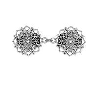 uikios Pince à pull vintage avec chaîne élastique - Bijoux de réunion d'affaires, bijoux texturés en alliage, bijoux pour femmes à la mode, 6.3*2.5cm, Alliage