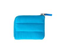 uikios Porte-cartes matelassé en nylon pour femme avec fermeture éclair - Petit portefeuille matelassé - Poche à monnaie pour un usage quotidien, bleu, 13x2x10.5cm