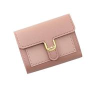 uikios Portefeuilles compacts pour femme à trois volets en cuir synthétique - Porte-cartes de crédit - Sac à monnaie de voyage, rose, as pics show