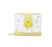 uikios Portefeuilles compacts pour femmes à deux volets, pochette tendance en cuir PU, porte-cartes de crédit, sac à monnaie, sac à main de voyage, portefeuille court pour femme, jaune, Beauté de