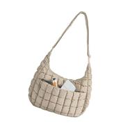 uikios Sac à bandoulière bouffant pour femme, design matelassé avec sangle réglable pour sac à main tendance pour femme, kaki, Medium