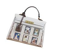 uikios Sac à bandoulière élégant motif lièvre avec compartiments spacieux, sangle réglable, sac à main pour femme, sac à main élégant conies broderie sac, blanc