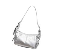 uikios Sac à main en cuir synthétique pour femme - Sac à bandoulière tendance avec sangle réglable - Sac à main simple avec sangle réglable, Argenté.