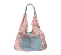 uikios Sac de travail léger en polyester avec blocage des couleurs, compartiment de rangement généreux, nœuds, charme, activités de jour, sac à bandoulière contrasté de couleur, bleu clair, One Size