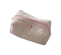 uikios Trousse de maquillage matelassée en coton à motif floral de grande capacité pour femmes et filles, rose, as pics show