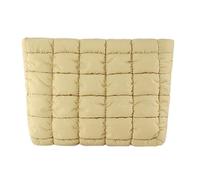 uikios Trousse de maquillage plissée en nylon tendance pour femme, trousse de toilette pour les trajets quotidiens et les voyages, jaune, as pics show