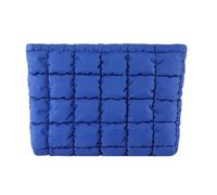 uikios Trousse de maquillage plissée en nylon tendance pour femme, trousse de toilette pour les trajets quotidiens et les voyages, bleu, as pics show
