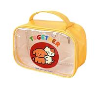 uikios Trousse de maquillage pour poupées de dessin animé - Sac à main tendance pour filles et femmes - Grande capacité - Étanche - Transparent, Sac jaune unique, as pics show