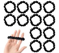 UILYNIU 12 Pièces Chouchous Satin Élastiques pour Femme et Fille - Doux et Chic (Noir)