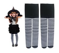 UILYNIU 2 Paires Collants pour Enfants, Collants Rayés Noirs Blancs, Rayés Collants, Enfants Zebrés Déguisement, Halloween, Carnaval, Collants Sorcières, Fête à Thème, Accessoires Costume (2 Couleurs)