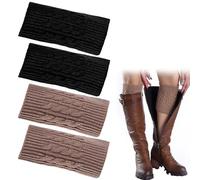 UILYNIU 2 Paires Jambière Femmes jambières tricotées pour femmes et filles genouillères chaudes pour bottes d'hiver, chaussettes longues tendance pour femme