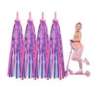 UILYNIU 2 Paires Vélo Guidon Streamers, Enfant Vélo Rubans Tassel, Ruban de Gland de Bicyclette Vélo, Guidon Glands Décoration, Banderoles de Guidon pour Enfants, Scooter Filles Garçons (Multicolore)