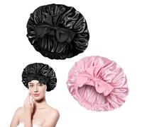 UILYNIU 2 Pcs Bonnet Satin Cheveux Nuit, Bonnet en Satin, Ajustable Bonnet Satin, Bonnet Soie Cheveux Nuit, Bonnet Soie, Bonnet de Nuit en Soie, Bonnet Nuit Soie pour Protection Cheveux Boucles