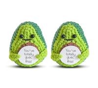 UILYNIU 2 Pièces Avocat Positif Drôle, Fruits Positifs Tricotés Faits à la Main, Pomme de Avocat Positive Drôle, Jouet d'Avocat Tricoté, Cadeaux Amusants et Motivants avec Cartes Encouragements