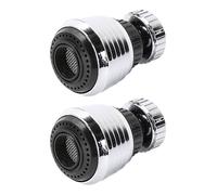 UILYNIU 2 Pièces Mousseur Robinet Robinet d'eau Pivotante à 360°, Aerateur Robinet Economie Eau， Cuisine Économiseur d'eau Double Fonction Rotation, Embout Aérateur de Robinet 360° (Argent)