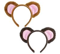 UILYNIU 2 Pièces Oreilles de Animal Bandeaux de Cheveux Pour Enfants Adultes, Bandeau Singe Oreille, Bandeau Oreilles Ours Mignons Déguisement Animal Accessoire Fête Halloween Carnaval (2PCS, M)