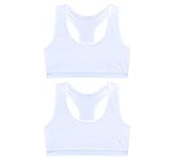 UILYNIU 2 Pièces Soutiens-Gorge Fille Bra Gilet sous-vêtements Bustier Fille de Sport Uni Basique 8 à 14 Ans (FR/ES, Alpha/Lettres, Moyen, Grand, Taille Normale, Taille Normale, 2 pcs)