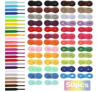 UILYNIU 25 paires de lacets de chaussures colorés lacets plats,Lacets Chaussures Plats pour Baskets,Lacets Chaussures Plats,pour lacets de chaussures de skate,chaussures de sport,120 cm (25 couleurs)