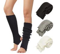 UILYNIU 3 Paires Jambières Pour Dames Longues Guêtres Enfant Femmes pour la Danse, Knit Boot Cover Jambieres Guetre Hiver, Chaudes Jambières Chaussettes Crochet pour le Yoga, le Ballet