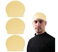 UILYNIU 3 Pcs Bonnet Chauve en Latex pour Maquillage Bonnet Chauve Adulte Latex Déguisement Perruque Accessoire Costume Halloween Faux Cuir Chevelu