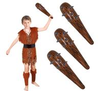 UILYNIU 3 Pièces Bâtons en Bois Gonflables, Inflatable Prehistoric Club for Adults Enfants Cosplay, Massue Gonflable PVC Jouet Accessoires Costume de Grotte de Jeu de Rôle pour Fête Jouet (3PCS)