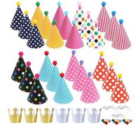 UILYNIU 33 Pièces Chapeau Anniversaire Kit Accessoires de jeu de fête amusant décoration à la main pour les enfants, anniversaires, Noël Pour Anniversaire, Party, Fêtes de bébé (33 pcs)