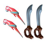 UILYNIU 4 Pièces Accessoires pour Costumes de Pirates, Pirates Perroquet Gonflable, Pirates Couteau Gonflable, Accessoires Cosplay Pirate Déguisement pour Carnaval ou Fête à Thème (Multicolore)