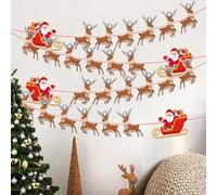 UILYNIU 4 Pièces Bannière de Noël, Bannière du Père Noël et du Renne, Bannière Suspendue de Noël, Banderole Deco Noel Interieur, pour la Décoration Fête de Noël