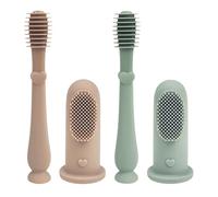 UILYNIU 4 Pièces Brosses à Dents en Silicone pour Bébé, Nettoyant Bucco Dentaire Brosse à Dents pour Bébés, Brosse à Dent Doigt, Nettoyant Buccal Brosse pour Bébés 0-24 Mois Bébé Soins Oraux Dentaires