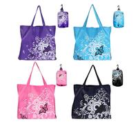 UILYNIU 4 Pièces Sac à Provisions Réutilisable Sacs de Courses Pliable Sac Shopping Léger, Sachet à Main pour Achats, Lavable Sacs D'épicerie pour les Courses et les Voyages (4PCS)