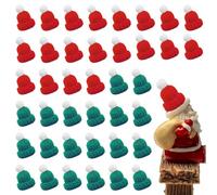 UILYNIU 40 Pièces Mini Chapeau De Noël, Mini Bonnet De Noel, Mini Bonnet en Tricot de Noël, Mini Chapeau de Sucette Chapeau de Bouteille, Décorations De Noël, Décorations De Table