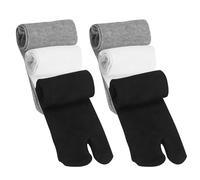 UILYNIU 6 Paires Chaussettes Tabi Fantaisie pour Femme et Homme - Respirant, Anti-transpiration, Socquette de Sport 2 Orteil (Multicolore)