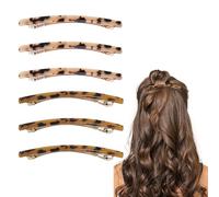 UILYNIU 6 Pièces Barettes Cheveux Femme Rectangle Pince à Cheveux, Barrettes à Cheveux Longues et Fines, Barrette Cheveux Ecailles De Tortue, Barettes Cheveux Chic pour Femme et Fille (Multicolore)