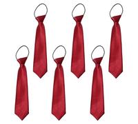 UILYNIU 6 Pièces Cravate Garçon Enfant, Cravates Pour Enfants De Couleur Unie, Ajustable Cravates, Brillante Effet Soie, Cravate Noeud Pré-attaché pour Mariage, Remise de Diplôme, Formelles (Vin)