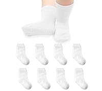 UILYNIU 8 Paires Chaussettes Bébé, Chaussettes Antidérapantes Bébé Enfant, Bebes Infant Chaussettes en Coton pour Bambin Garçon, Unisexe Chaussettes Respirant Fond en Silicone (1-3 ans)