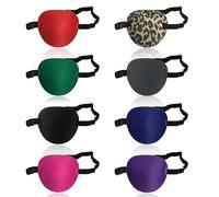 UILYNIU 8pcs cache-oeil,oculaires réglables pour adultes et enfants,Extensible Patch Oeil Oculaire Patch,cache-œil de pirate pour yeux gauche ou droit, amblyopie paresseuse et cosplay (8 couleurs)
