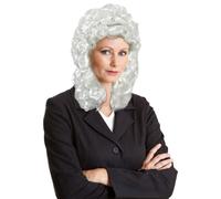 UILYNIU Judge Wig Perruque synthétique bou Blanc Taille unique Style colonial Parfait pour Halloween Jeu de rôle