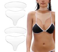 UILYNIU Lot de 4 patchs anti-rides en silicone réutilisables Pads anti-rides, coussinets anti-rides en silicone anti-rides pour raffermir le cou et les rides,Réutilisable Patch de Lisser Peau (4PCS)