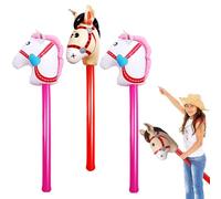 UILYNIU Paquet de 3 bâtons gonflables de Cheval,bâton de Poney Gonflable pour Enfants de 37 Pouces, pour la décoration de fête d'anniversaire sur Le thème du Cheval de Noël, Accessoires (Rouge, Rose)
