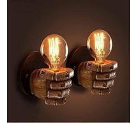 UIMIMIU Retro Creative Mur Light Industrial Wind Fist Mur Mur Shade Hand Tenant l'ampoule Murbe Applexion Lumière pour Le Porche Porch Patio Doorwor Asle Garage (Main Droite)