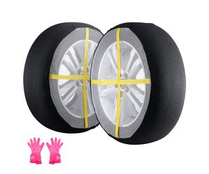 Uimoso 2 pièces chaussettes neige textile pour pneus taille M voiture